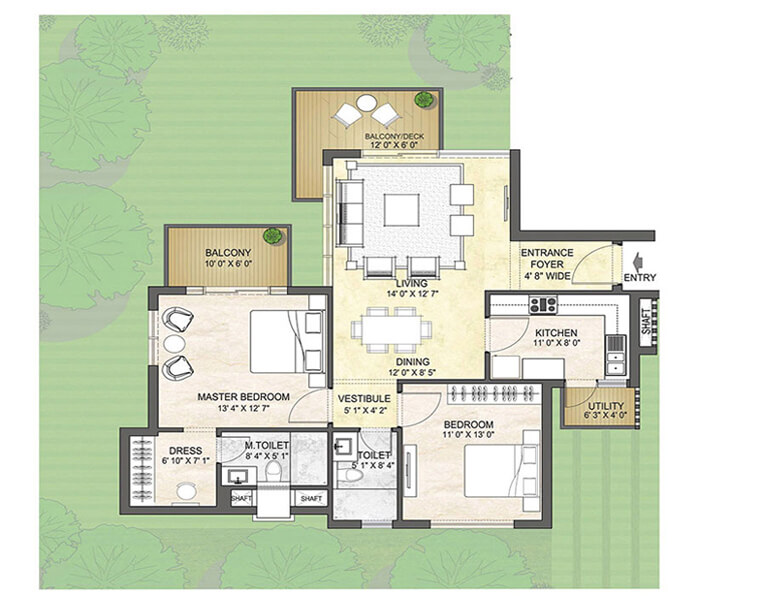 2 BHK (1550 sq.ft.)